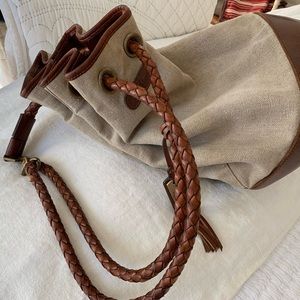 DuffleBag, linen and leather